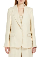 Nalut Peaked Linen Blazer