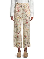 Gradara Floral Silk Pull-On Pants