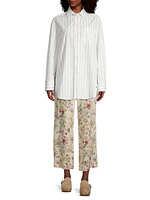 Gradara Floral Silk Pull-On Pants