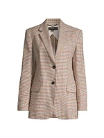 Peirak Glen Check Linen & Cotton Blazer