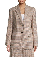 Peirak Glen Check Linen & Cotton Blazer