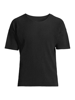 Basics Pleated Crewneck T-Shirt