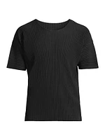 Basics Pleated Crewneck T-Shirt