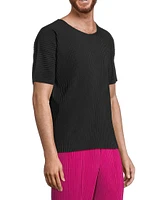 Basics Pleated Crewneck T-Shirt