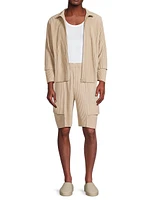 Rib-Knit Cargo Track Jacket