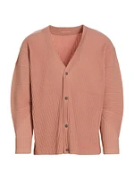 MC March Pleated V-Neck Cardigan