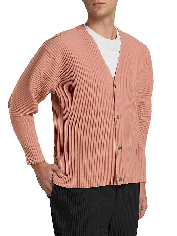 MC March Pleated V-Neck Cardigan