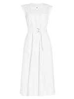 Karina CottonTie-Waist Sleeveless Midi-Dress