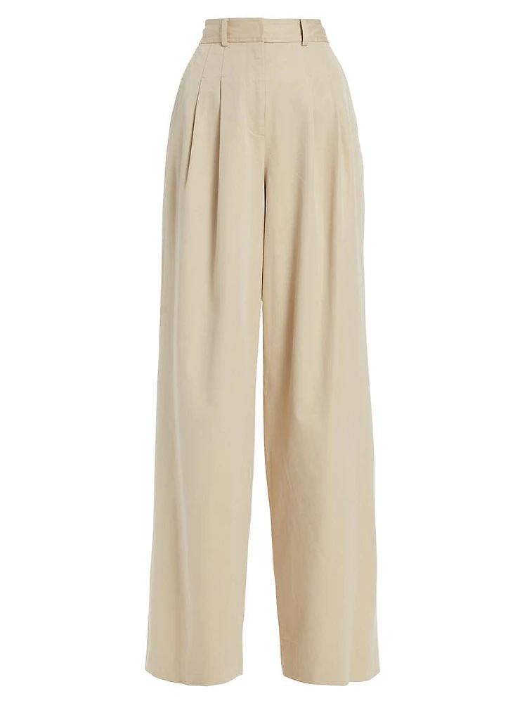 Juliana Wide-Leg Pleated Trousers