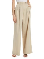 Juliana Wide-Leg Pleated Trousers