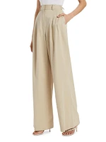 Juliana Wide-Leg Pleated Trousers