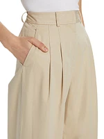 Juliana Wide-Leg Pleated Trousers