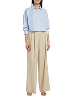 Juliana Wide-Leg Pleated Trousers