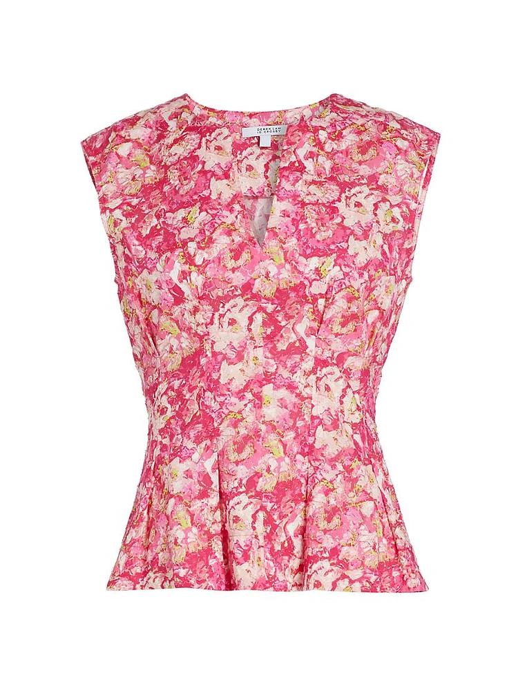 Teresa Floral Cotton Sleeveless Blouse