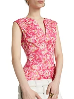 Teresa Floral Cotton Sleeveless Blouse