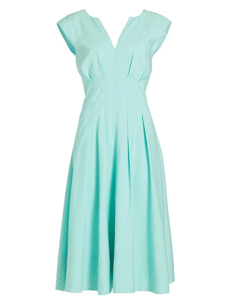 Marcie Cap-Sleeve Silk-Blend Midi-Dress