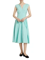 Marcie Cap-Sleeve Silk-Blend Midi-Dress