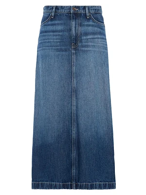 Stretch Denim Midi-Skirt