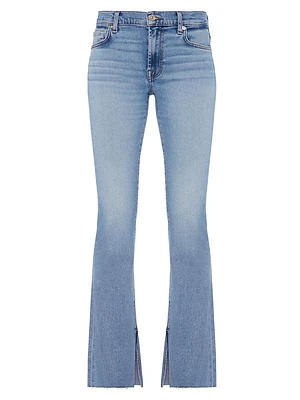 Low-Rise Stretch Vented Boot-Cut Jeans