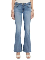 Low-Rise Stretch Vented Boot-Cut Jeans