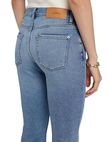 Low-Rise Stretch Vented Boot-Cut Jeans