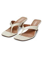 55MM Crocodile-Embossed Sandals