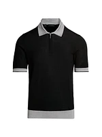 COLLECTION Contrast Short Sleeve Zip Polo Shirt