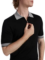 COLLECTION Contrast Short Sleeve Zip Polo Shirt