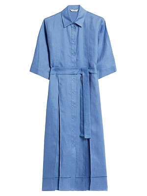 Nocino Linen Belted Shirtdress