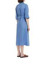 Nocino Linen Belted Shirtdress