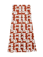 Edile Printed Linen Maxi Skirt