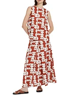 Edile Printed Linen Maxi Skirt