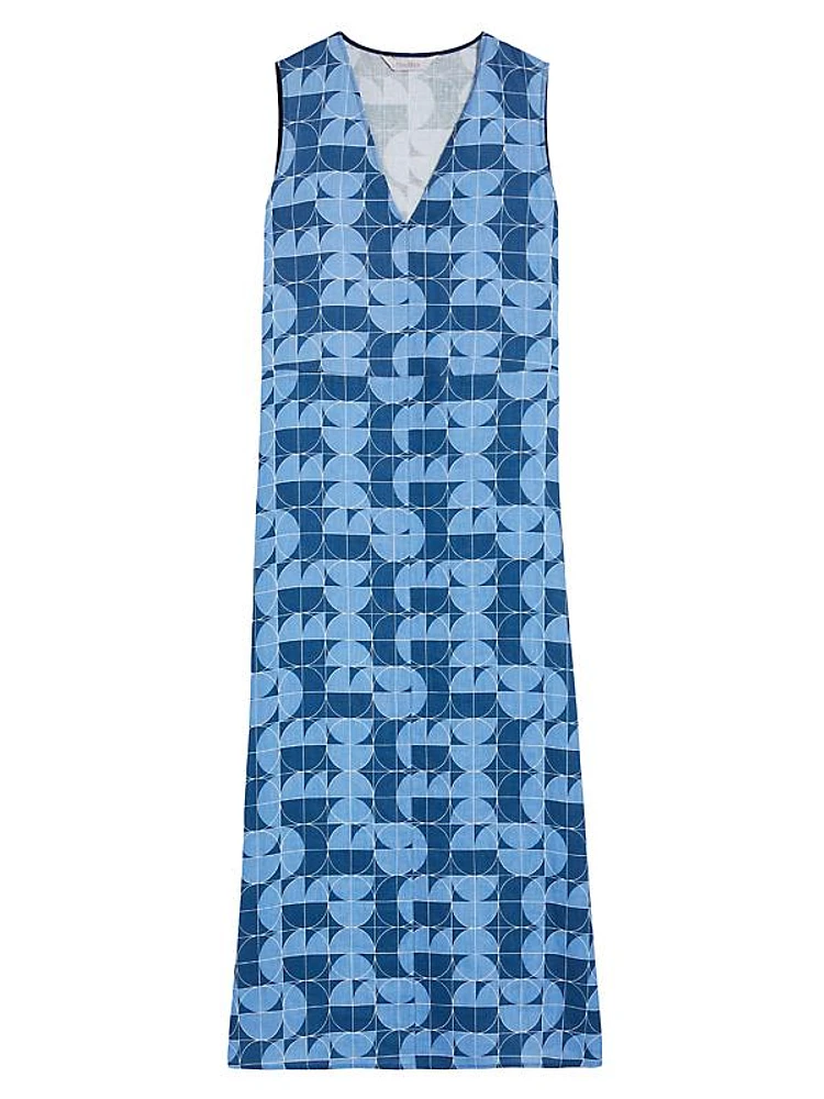 Urlo Printed Linen Midi-Dress