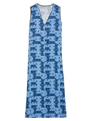 Urlo Printed Linen Midi-Dress