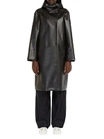 Kuban Faux Leather Hooded Coat