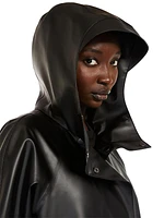 Kuban Faux Leather Hooded Coat