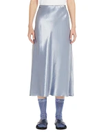 Alessio Satin Midi-Skirt