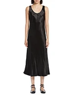 Talete Satin Scoopneck Midi-Dress