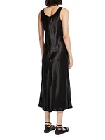 Talete Satin Scoopneck Midi-Dress