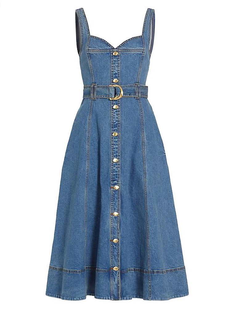 Clay Denim Midi-Dress