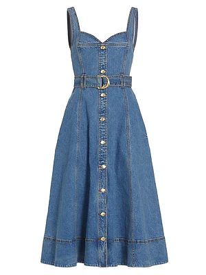 Clay Denim Midi-Dress