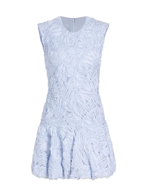 Vallan Organza Bubble-Hem Minidress