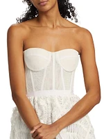 Mikko Organza Strapless Bustier Midi-Dress