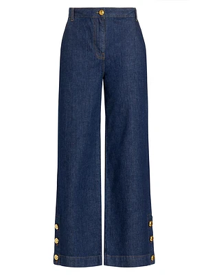 Hyra Buttoned Vent Crop Jeans