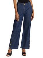 Hyra Buttoned Vent Crop Jeans