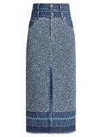 Maddy Denim & Knit Midi Skirt