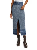 Maddy Denim & Knit Midi Skirt