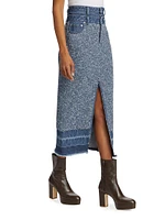 Maddy Denim & Knit Midi Skirt