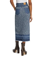 Maddy Denim & Knit Midi Skirt