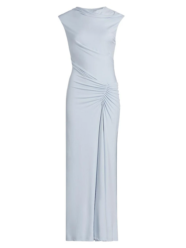 Acacia Sleeveless Draped Midi-Dress